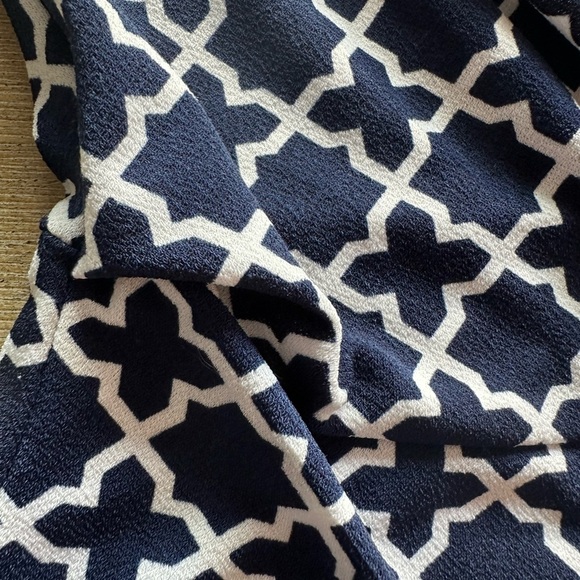 Nautica Navy and White Geometric Midi Dress - Picture 2 of 7